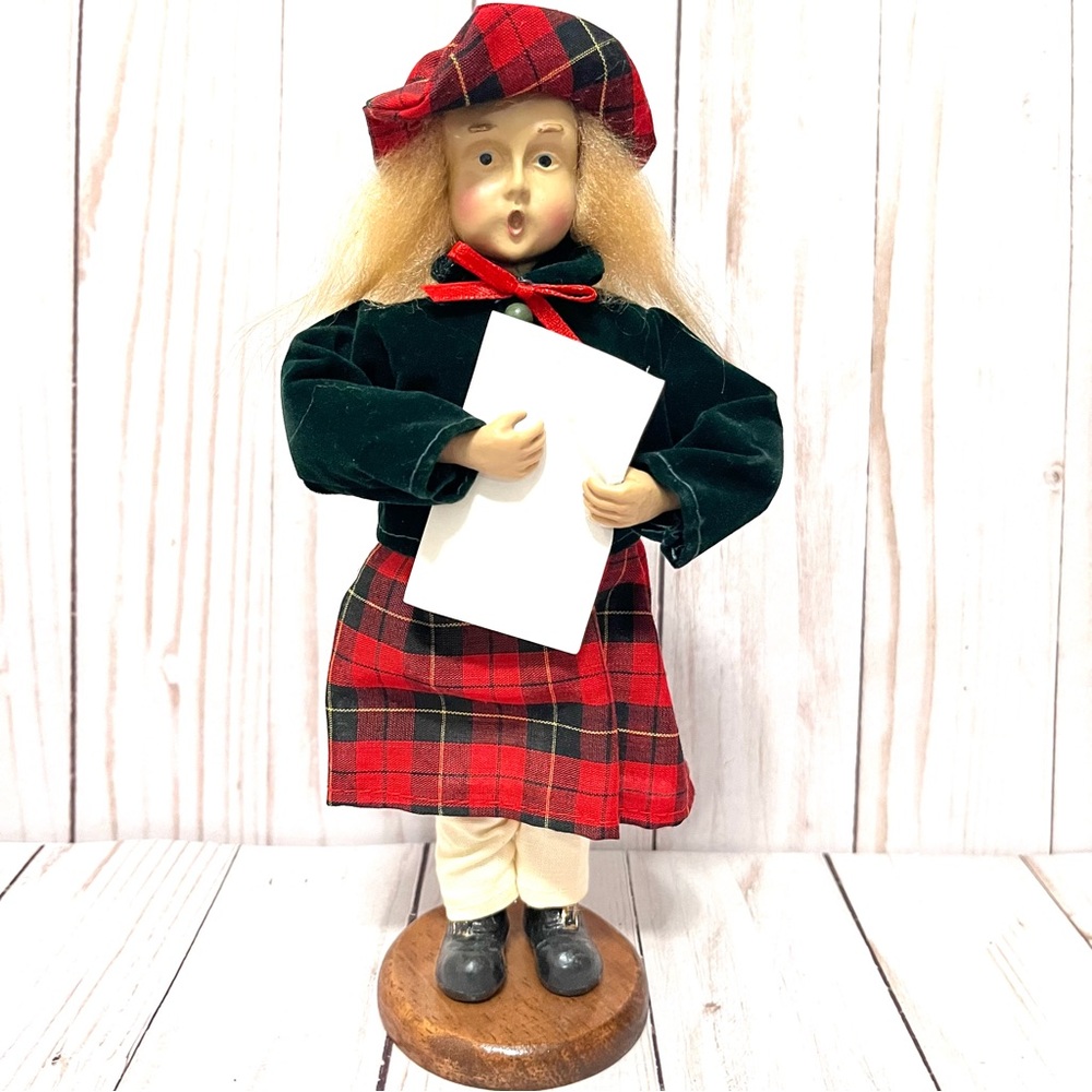 Byers Teen Scottish Girl Plaid Skirt Holding Music Singing